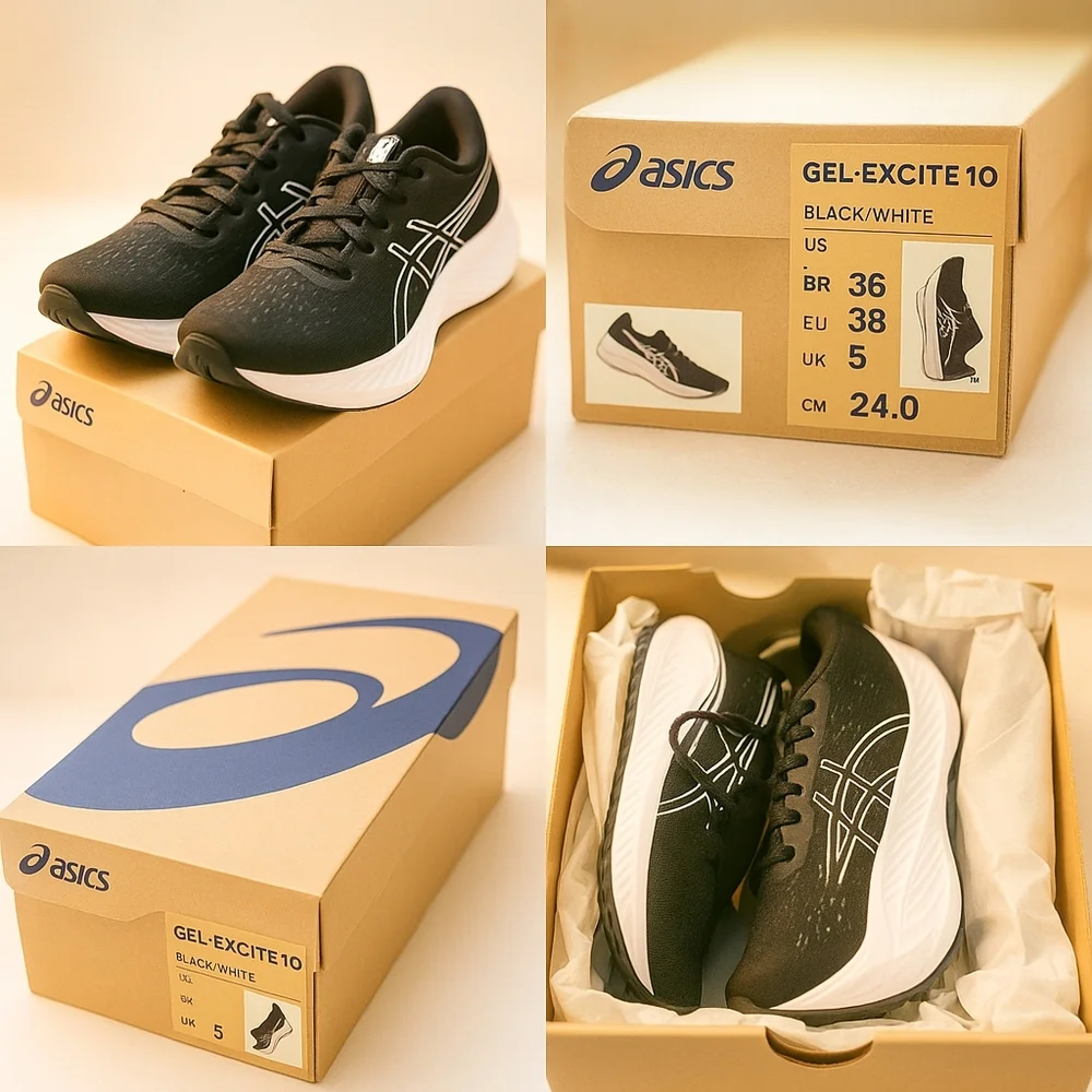 ASICS Gel-Excite 10 Women’s Running Shoes – Black/White Size 7 New in Box - Picture 8 of 8